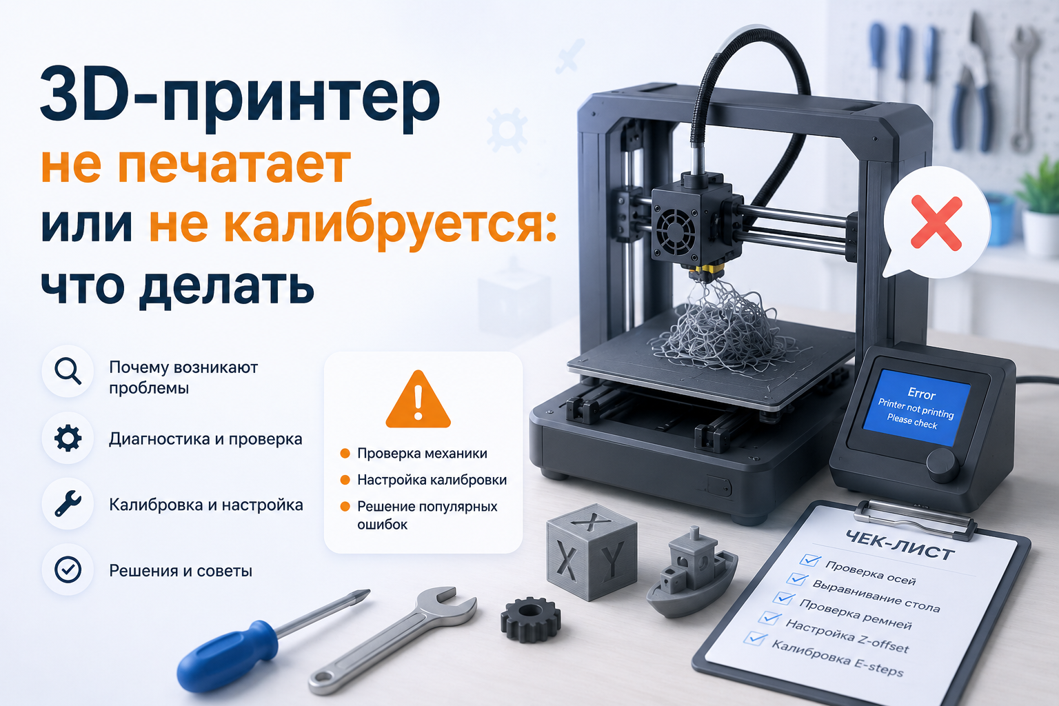 3D-принтер не печатает или не калибруется: что делать