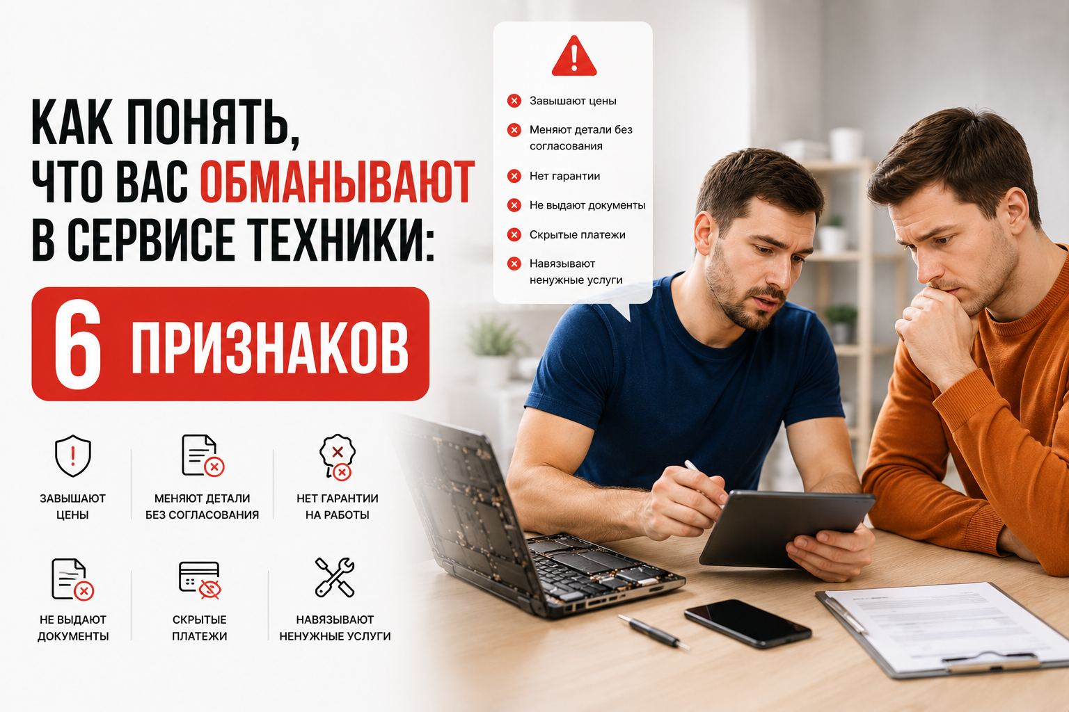 Как понять, что вас обманывают в сервисе техники: 6 признаков