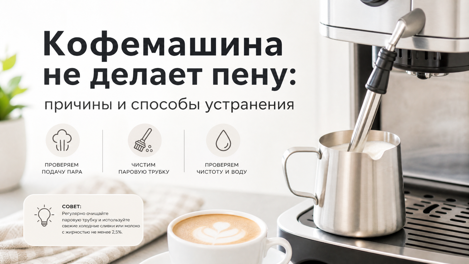 Кофемашина не делает пену: причины и способы устранения