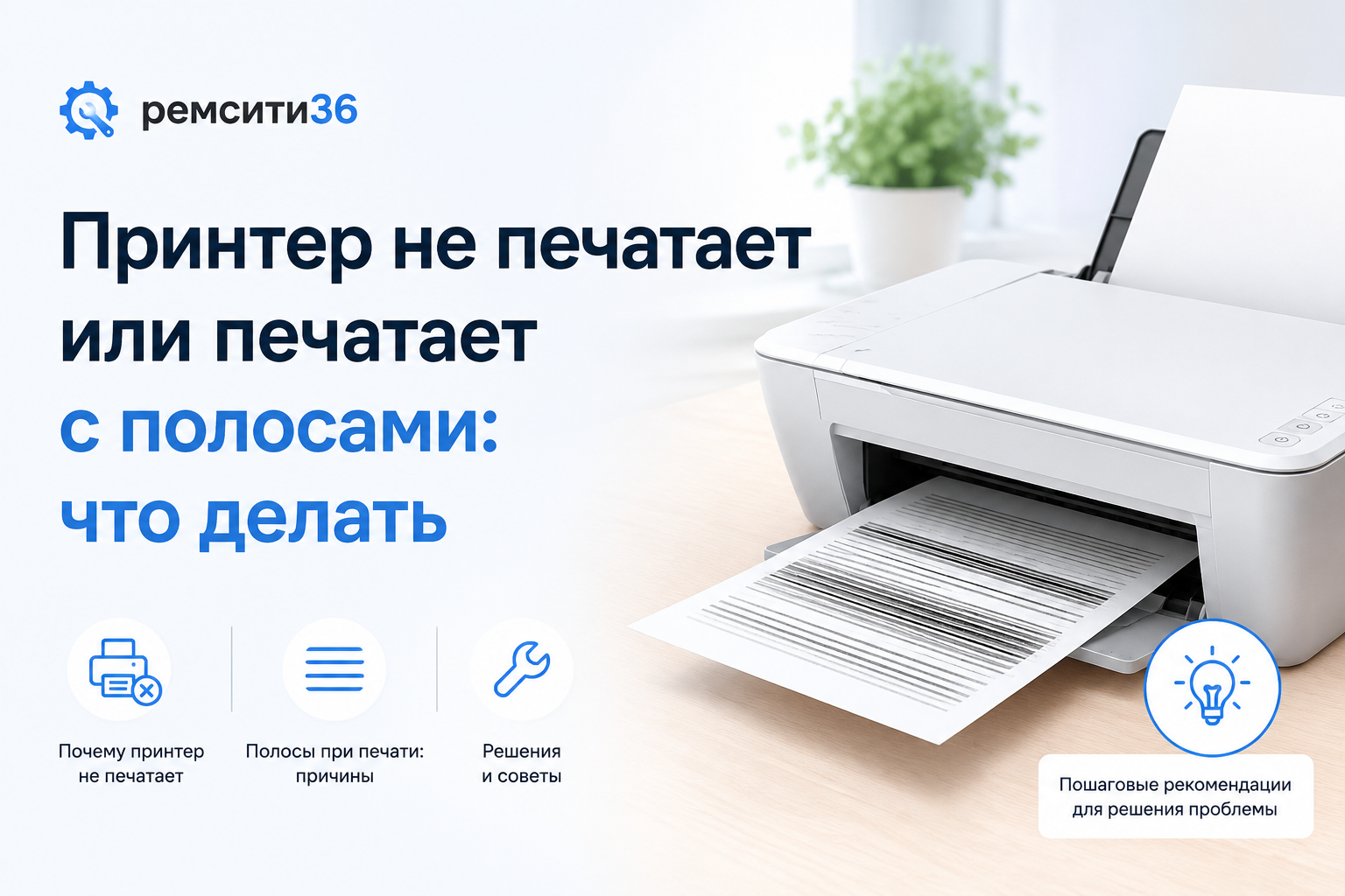 Принтер не печатает или печатает с полосами: что делать