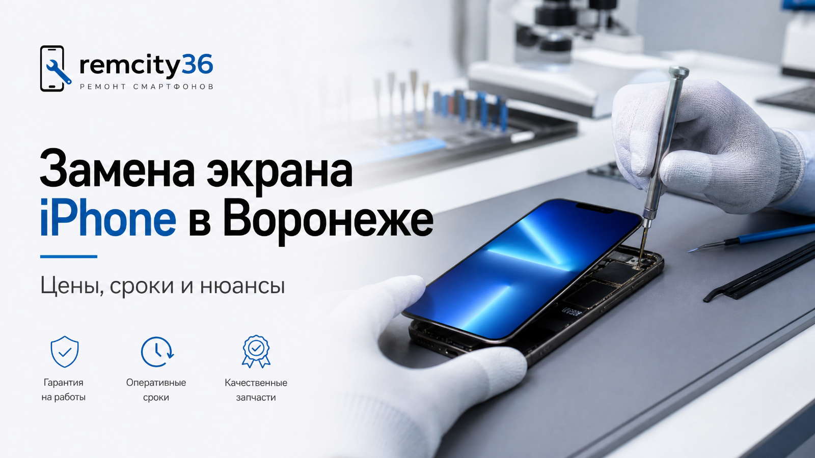 Замена экрана iPhone в Воронеже: цены, сроки и нюансы